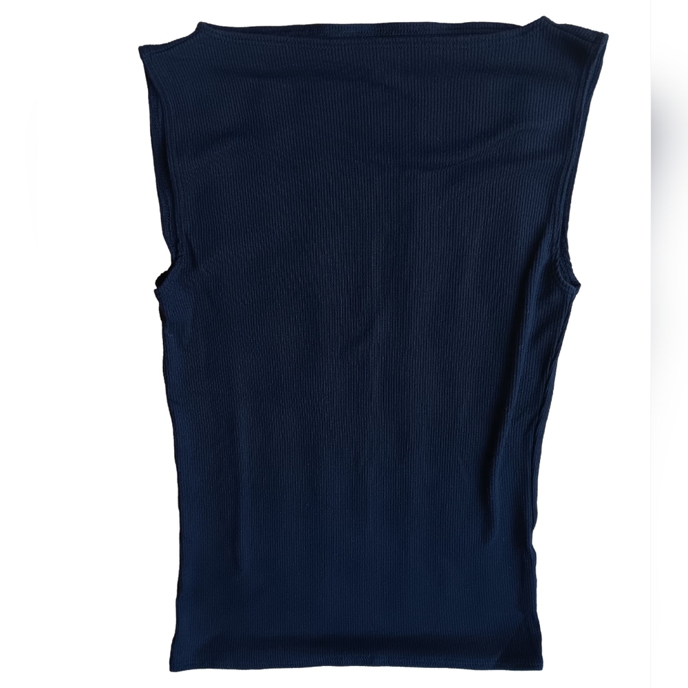 Abercrombie & Fitch Ribbed Boatneck Sleeveless Essentials Fitted Tank